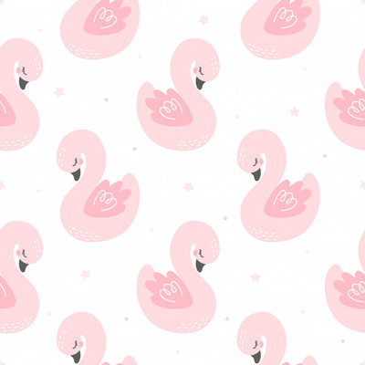 可爱的天鹅无缝背景