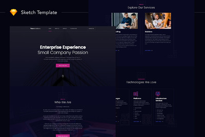 网页设计与开发公司网站模板下载（Sketch）
