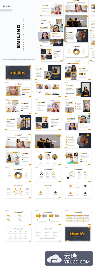 保持微笑-清新时尚简约高端多用途的Google Slides谷歌幻灯片演示模板（pptx）
