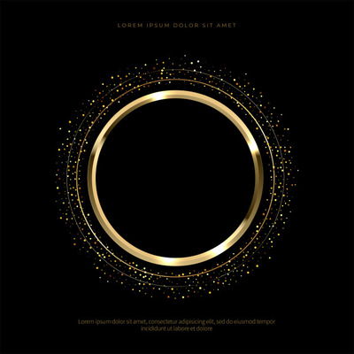 奢华的金色圆圈与闪闪发光的背景 Luxury golden circle with sparkles background | Premium Vector Luxury golden circle with sparkles background | Premium Vector