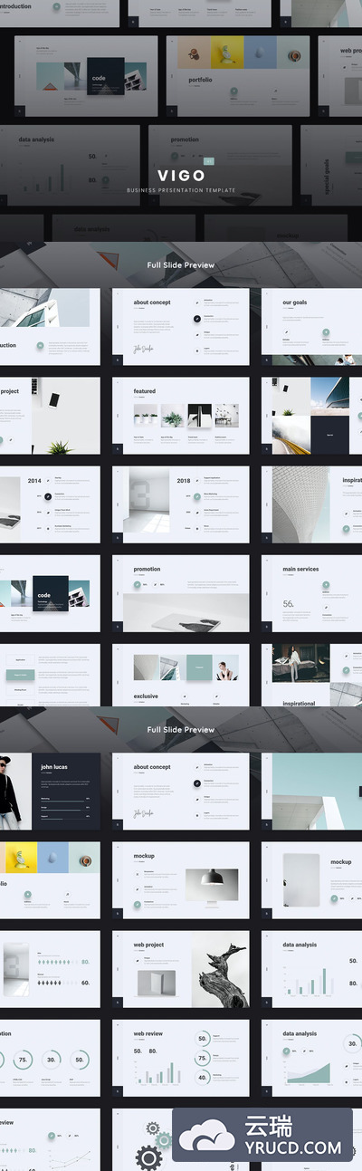 高端简约时尚高品质的多用途powerpoint幻灯片演示模板（pptx）