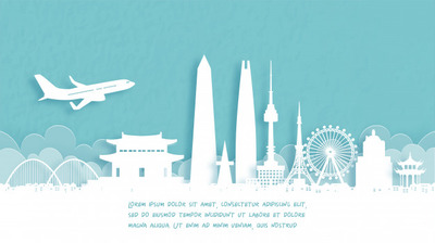 欢迎来到南朝鲜旅游海报模板