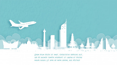 欢迎来到印度尼西亚的旅游剪纸插画海报模板