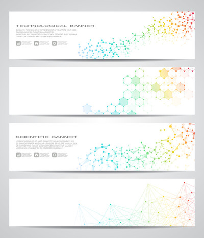 现代科学分析结构横幅背景