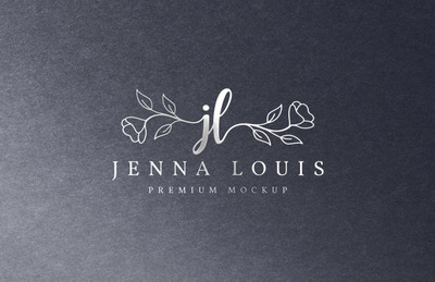 银色豪华简约logo设计样机