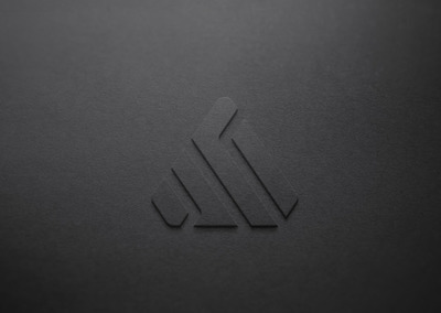 黑色的纸压Logo样机