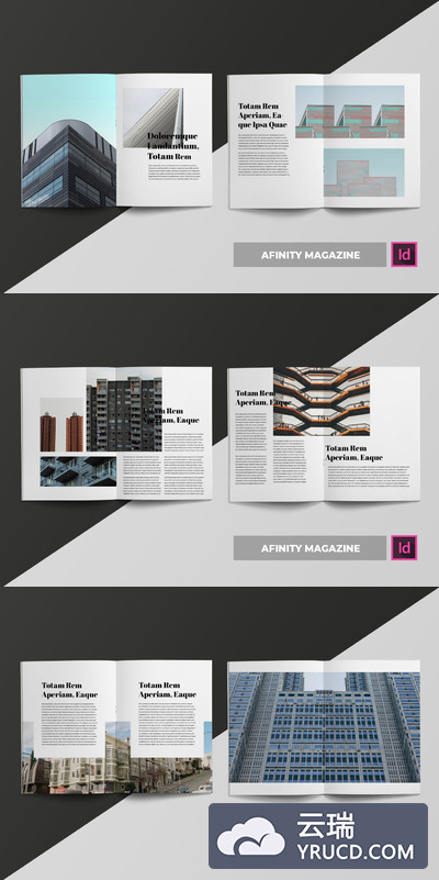 大图建筑设计介绍画册或杂志模板下载（indd）