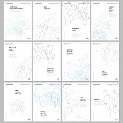 抽象几何传单布局模板Layout of covers templates for flyer leaflet | Premium Vector