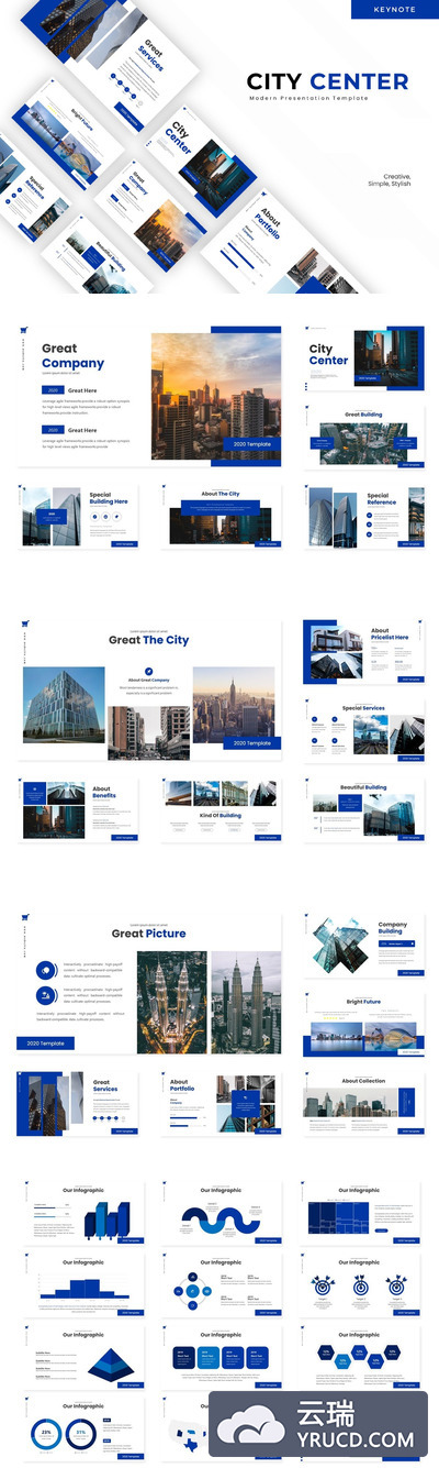 时尚高端多用途的商业商业质感keynote幻灯片演示模板（key）