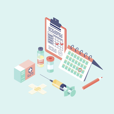 免疫接种日历等距插图