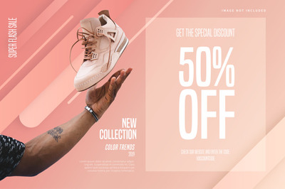 时尚商店促销广告横幅模板