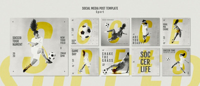 女性足球广告海报banner模板