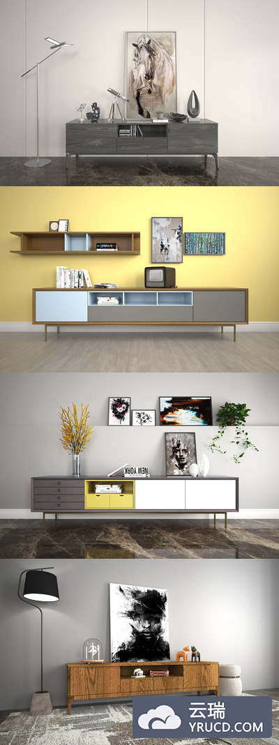 时尚现代的室内相框画框样机下载（PSD）