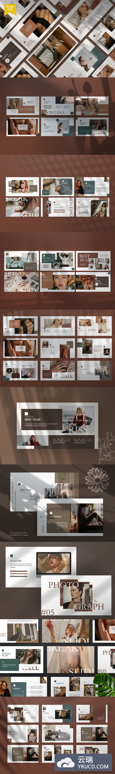 优雅时尚高端多用途的高品质Google Slides谷歌幻灯片设计模板（pptx）