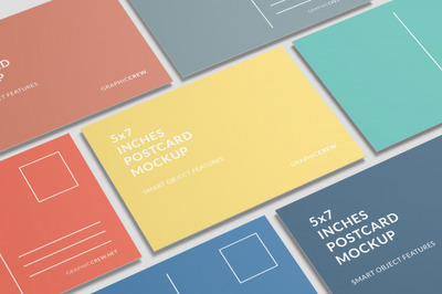 优质彩色明信片名片样机