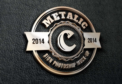 逼真的3d标志样机