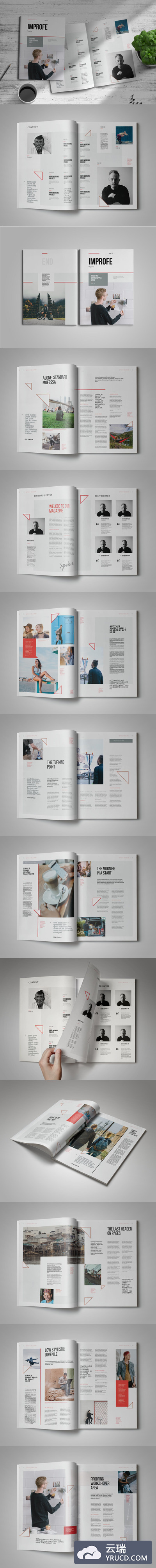 高端时尚简约多用途的高品质书籍装帧杂志房地产楼书品牌手册画册宣传册设计模板