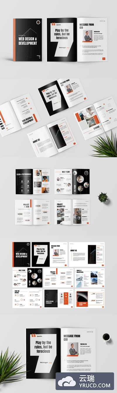 时尚高端专业的高品质商业商务投资计划书品牌手册画册宣传册房地产楼书杂志设计模板（AI，EPS，INDD）