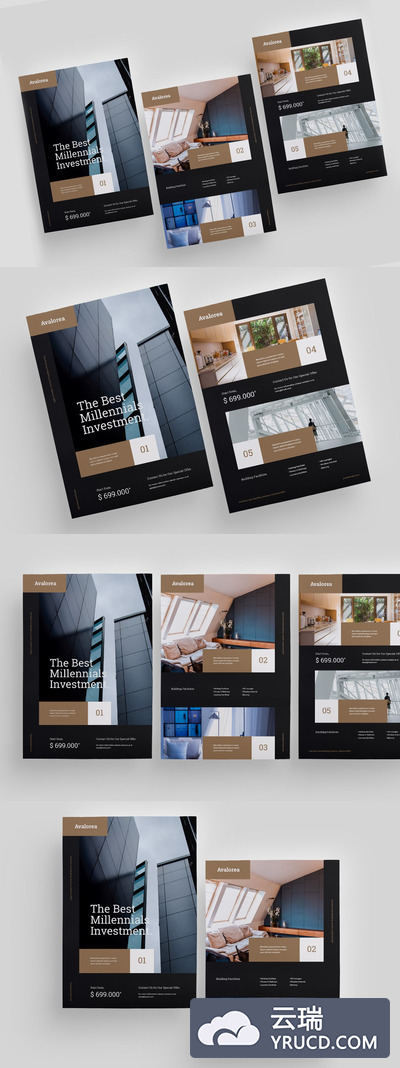 时尚高端专业的高品质DM宣传单海报设计模板（AI，EPS，PDF）