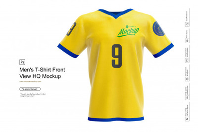 男子t恤前视展示样机