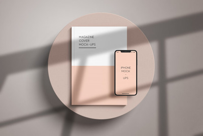A4杂志封面与iphone样机