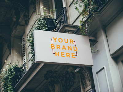 古典商店logo挂牌展示样机模型