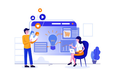 营销团队业务插画素材（Ai）