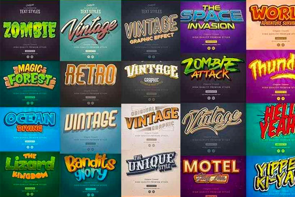 Ai专用的字体图层样式下载 [EPS]