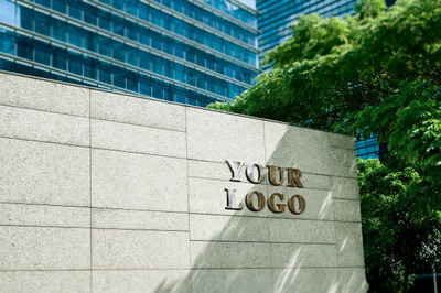 逼真的3d标志样机模型