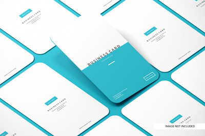 简约圆角名片设计样机模型 Rounded business card mockup | Premium PSD File