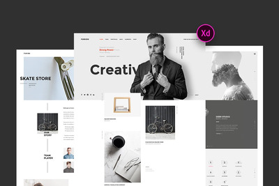 有设计感的工作室网页模板下载（XD）