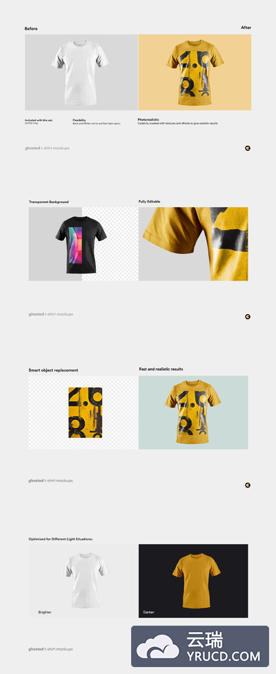 T-shirt 图案设计展示样机（PSD）