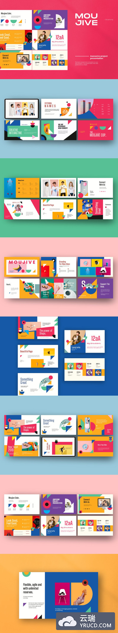 柔和配色的时尚高端简约Google Slides谷歌幻灯片演示模板（pptx）