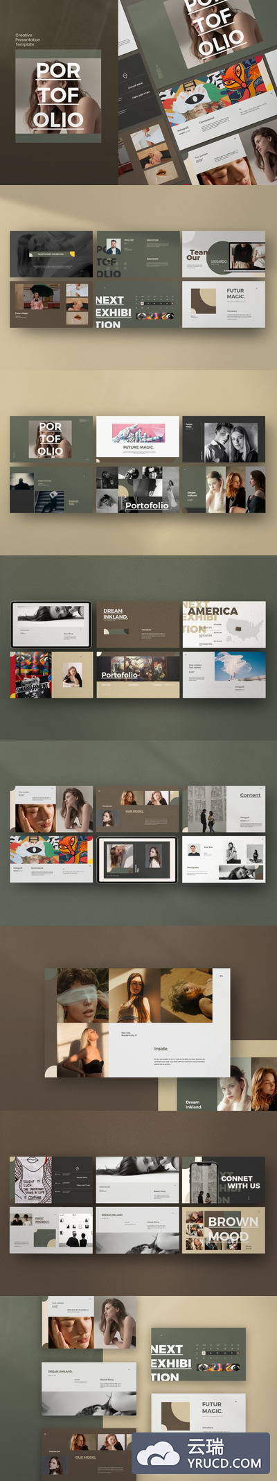 时尚高端优雅简约清新多用途的Google Slides谷歌幻灯片演示模板（pptx）