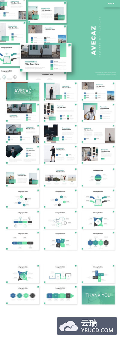 简约时尚高端清新的多用途powerpoint幻灯片演示模板（pptx）