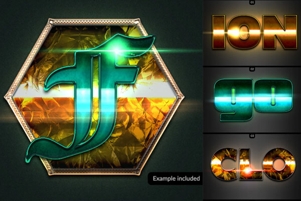 10款金属文字效果图层样式素材