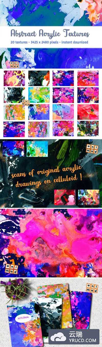 抽象丙烯酸颜料纹理背景素材