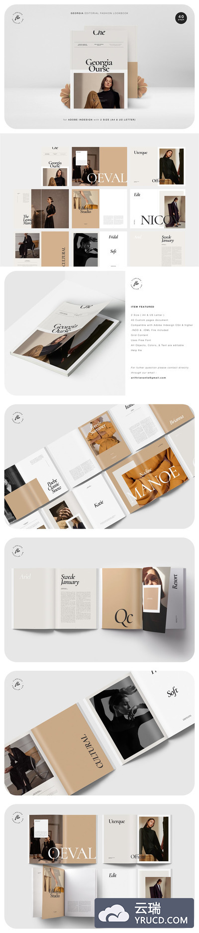 时尚模特/服装展示杂志画册设计模板