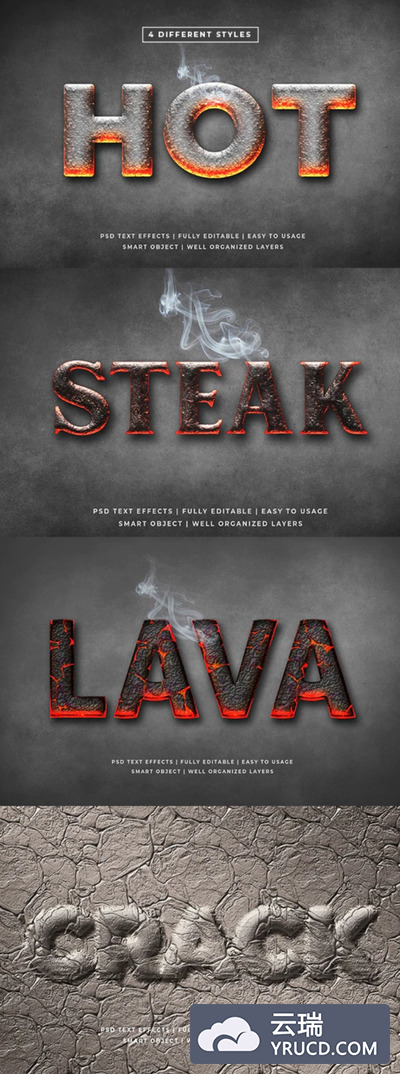 3D高温炭火效果文字样式图层样式素材