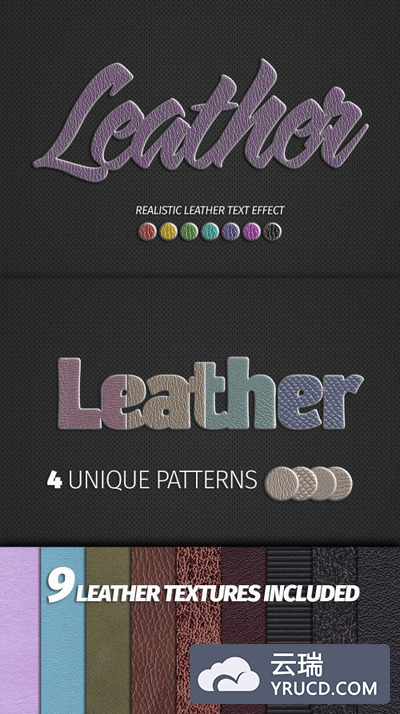 逼真的皮革文字效果图层样式素材