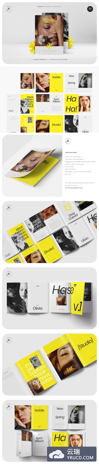 高端时尚的摄影作品集杂志画册模板