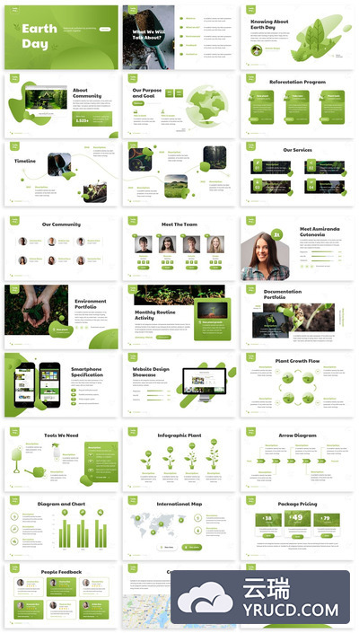 适用于农业的现代干净的绿色PPT模板下载（PPTX）