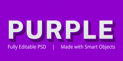 可编辑的紫色字体样机