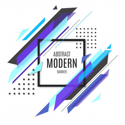 蓝色现代风格设计抽象横幅背景