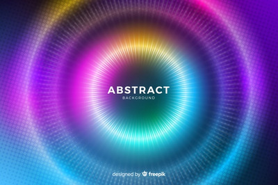 圆圈和彩色的灯光淡化线和点背景