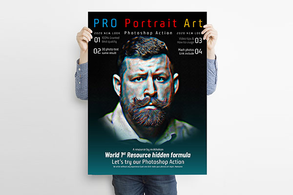 肖像艺术照片效果Photoshop动作下载