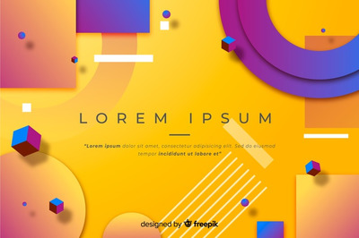 3D几何形状现代背景