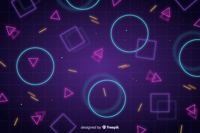 几何霓虹灯形状抽象背景