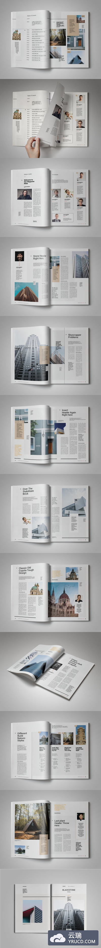 极简主义杂志模板下载（indd）