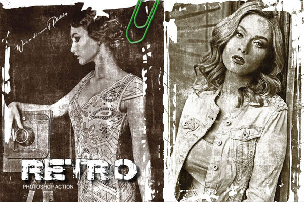 复古老式胶卷照片效果Photoshop动作下载